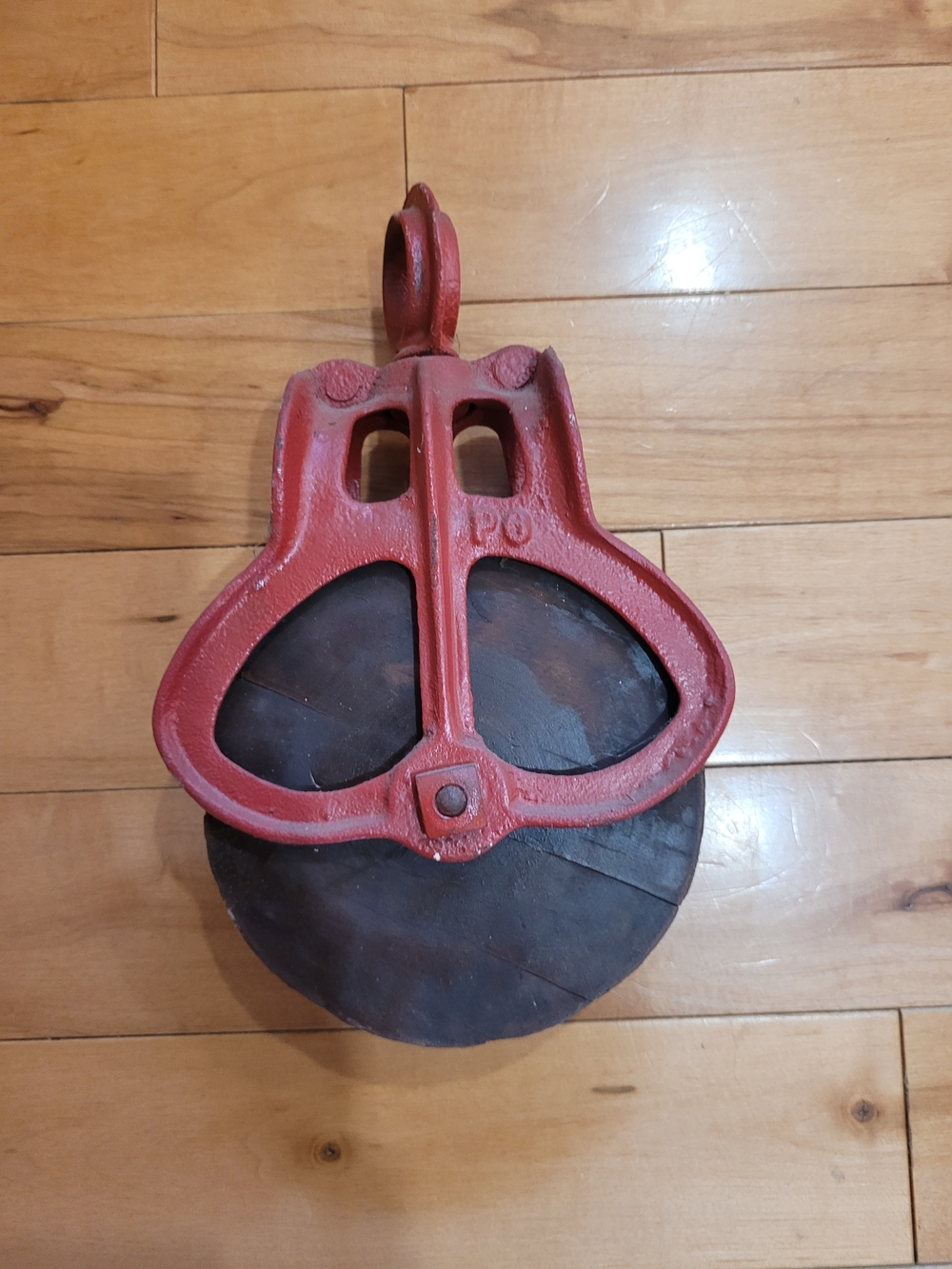 Red Vintage Iron Pulley Wheel - Home Accents